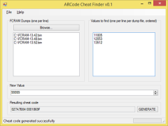 ARCode Cheat Finder