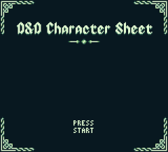 Game Boy D&amp;amp;D Character Sheet