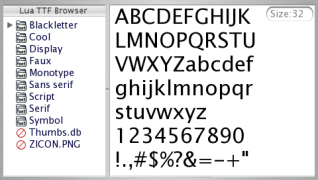 LuaFont TTF Browser