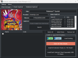 Nintendo Switch Emulator Cheats Manager