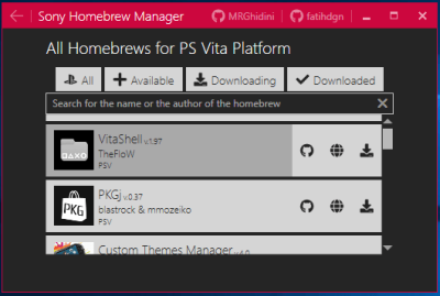 Sony Homebrew Manager