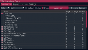 Vita Homebrew Sorter